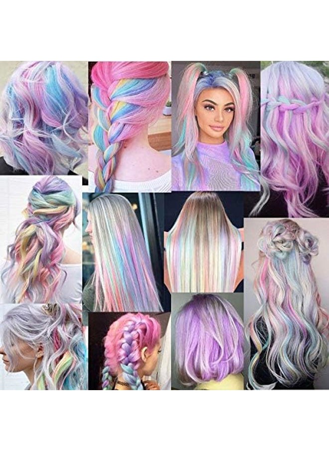 MOSCSMDY 14PCS 20''Rainbow Wig Pieces Multi-Colors Clip in Colored Hair Extensions Party Highlights Hair Accessories Extensions for Girls Women(Candy color)  - Image 4