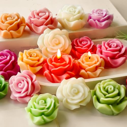 ESEENS 2 Pack Flower Soap & Candle Mold - Silicone 3D Molds for Flower, Peony & Home Decor - Resin Casting & Making Molds - Image 1