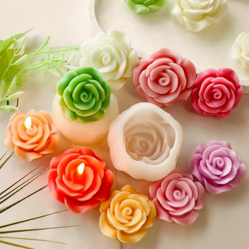 ESEENS 2 Pack Flower Soap & Candle Mold - Silicone 3D Molds for Flower, Peony & Home Decor - Resin Casting & Making Molds - Image 2