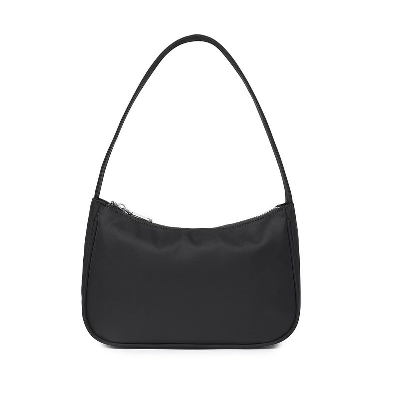 YONBEN Women's Shoulder Bag Purse Simple One-Shoulder Underarm Bag Lightweight and Practical (Nylon/Black) - Image 1