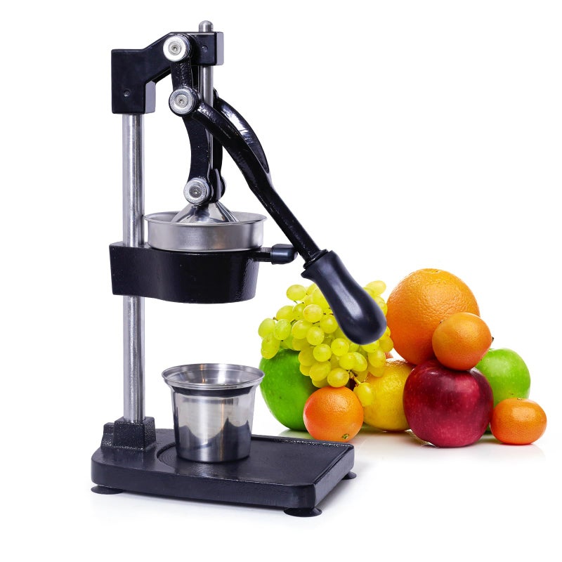 ASIALEO Commercial Cast Iron Citrus Juicer, Heavy Duty Hand Press Countertop Squeezer, One-Piece Base for Stability, Easy to Clean, for Fresh Orange Lemon Juice (black) - Image 1