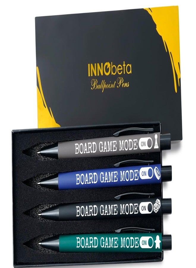 InnoBeta Board Game Gifts, Ballpoint Pen Set of 4, Black Ink, Ideal Gifts for Board Game Lovers on Birthdays, Christmas - Image 1