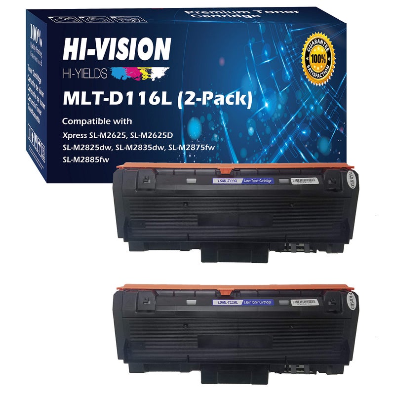 HI-VISION HI-YIELDS 2-Pack Compatible Toner Cartridge Replacement for MLT-D116L D116L Works with M2825DW M2875FD M2875FW M2835DW M2885FW Printers - Image 1