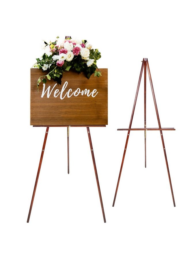 Conda 63" Wooden Tripod Artist Display Easel with Tray, A-Frame Adjustable Easel Stand for Wedding Sign, Foldable Easels for Painting Canvas, Display & Posters - Image 1