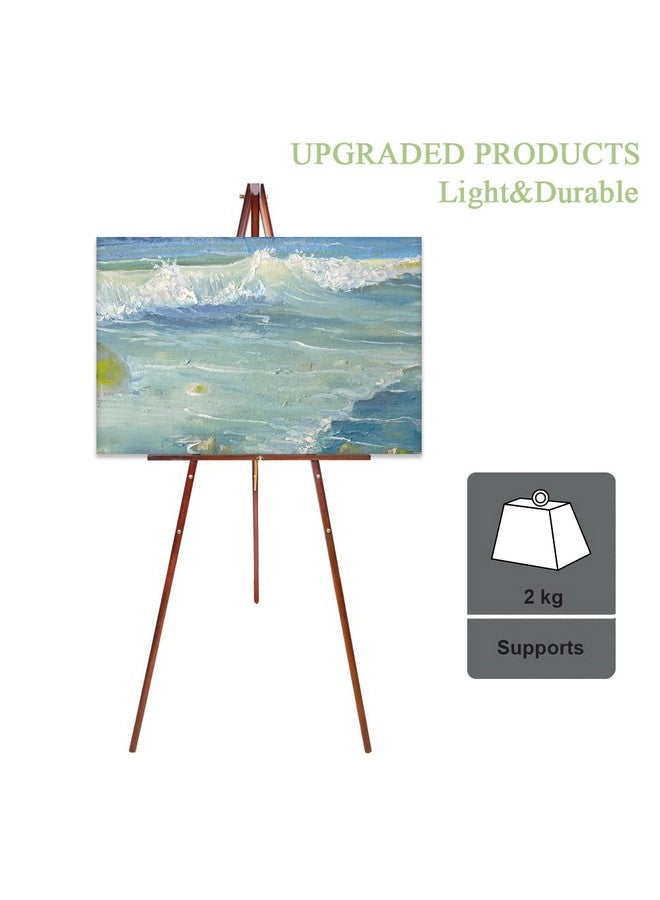 Conda 63" Wooden Tripod Artist Display Easel with Tray, A-Frame Adjustable Easel Stand for Wedding Sign, Foldable Easels for Painting Canvas, Display & Posters - Image 2