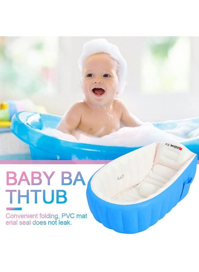 لوكيسن حوض استحمام Locisne Baby قابل للنفخ للأطفال غير قابل للانزلاق، حوض سباحة قابل للطي، حوض استحمام هوائي للسفر، مقعد استحمام كبير الحجم مع مضخة هواء للأطفال من عمر 0 إلى 3 سنوات - Image 4