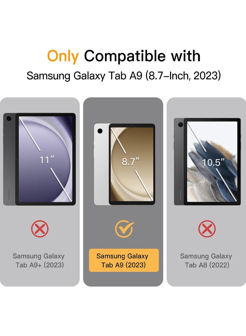 Rock Pow Case for Samsung Galaxy Tab A9 8.7-Inch 2023 Clear Transparent Hard PC Back Protective Tri-Fold Stand Slim Tablet Cover - Image 2