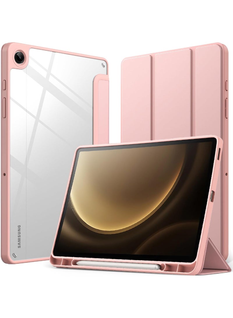 Rock Pow Case for Samsung Galaxy Tab A9 8.7-Inch 2023 Clear Transparent Hard PC Back Protective Tri-Fold Stand Slim Tablet Cover - Image 1