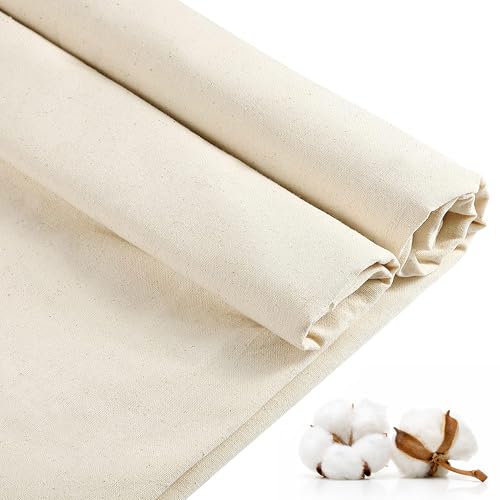 Zoblise 100% Cotton Muslin Fabric: 5 Yards x 63" Natural Color Muslin, 100% Cotton Fabric, Natural Unbleached, for Sewing Draping Material - Image 1