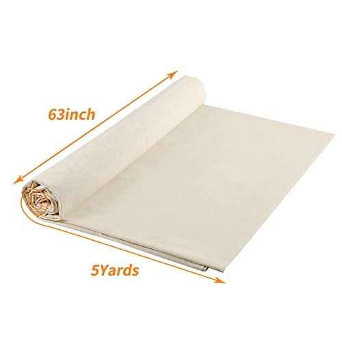 Zoblise 100% Cotton Muslin Fabric: 5 Yards x 63" Natural Color Muslin, 100% Cotton Fabric, Natural Unbleached, for Sewing Draping Material - Image 2