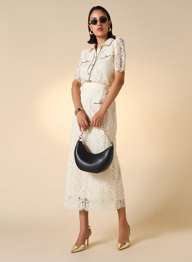 2Xtremz Laced Collared Top with Button Placket - Image 2