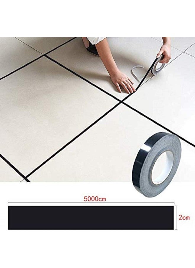silvercnc - Ceramic Tile Gap Tape Self-Adhesive Ground Floor Tile Gap Sealing Tape Gold Foil Strip 50M - Image 1
