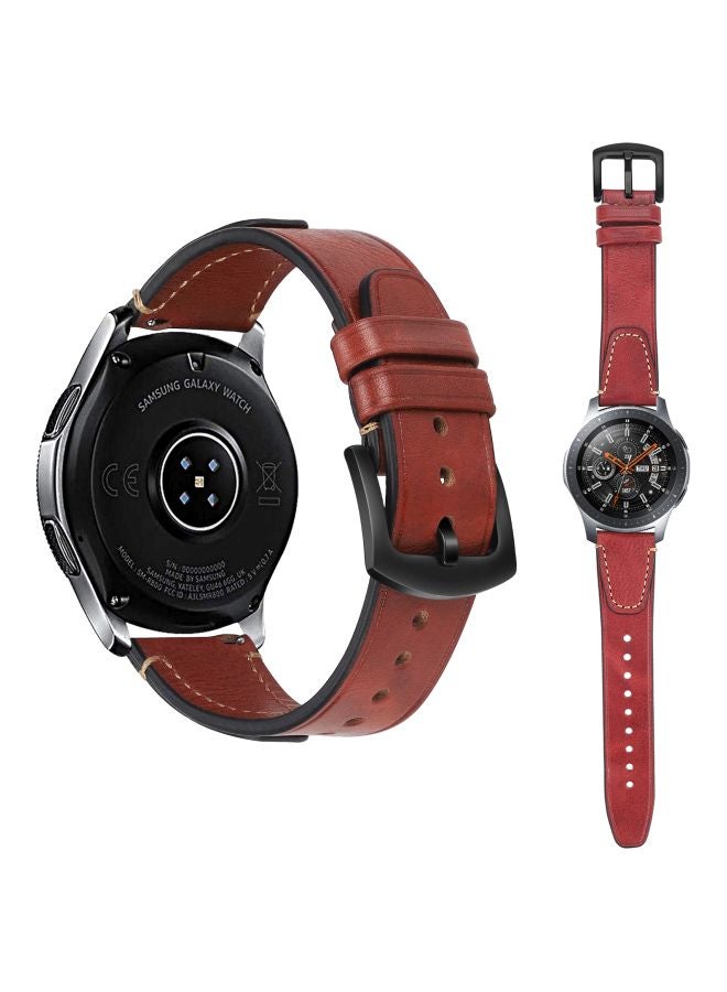 Nail Leather Replacement Band For Samsung Galaxy Watch 46 mm Wine Red - Image 2