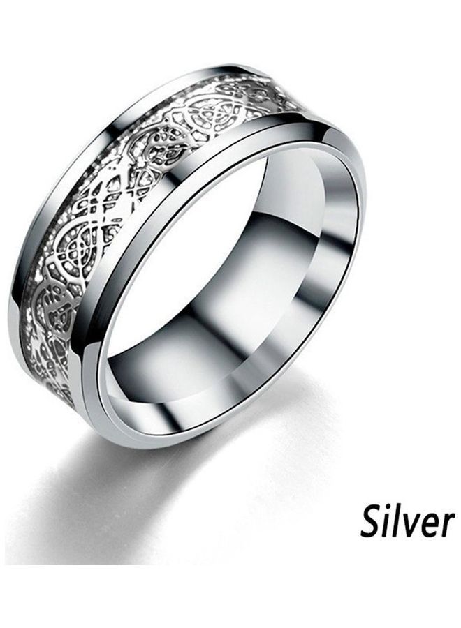 NIBEMINENT Vintage Stainless Steel Dragon Tattoo Men's Ring - Image 1
