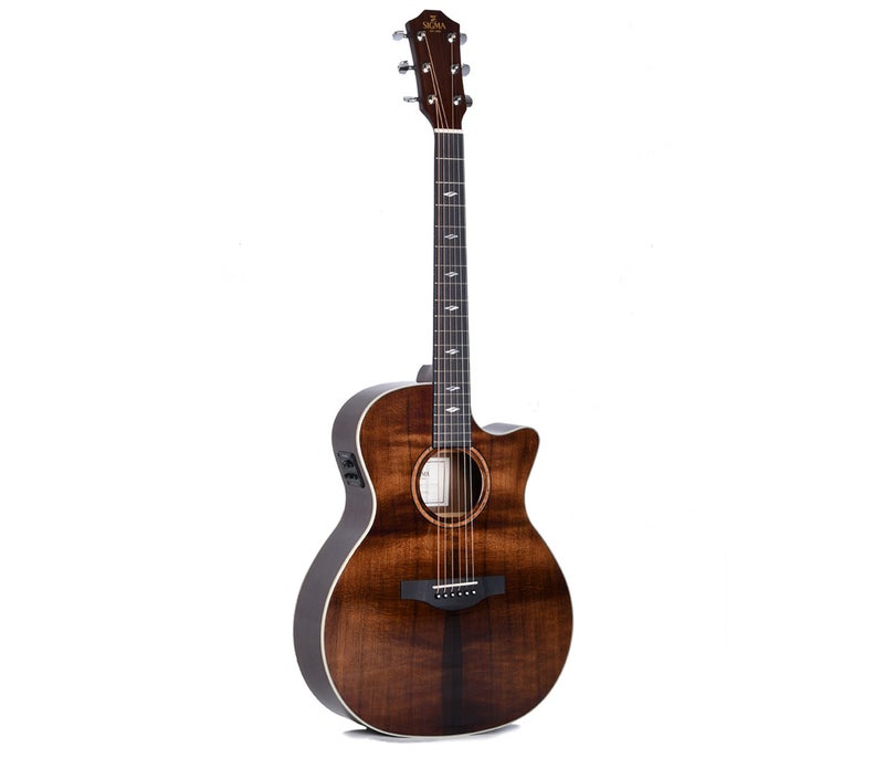 Sigma Grand OM-14 Fret Acoustic Cutaway Guitar - Dark Mahogany - Image 1