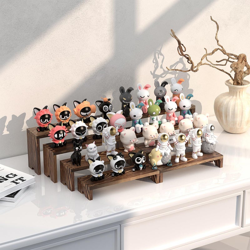 Vecxoty 2 Set Wooden Tiered Risers Display Stands for Vendor Events,Stackable Wooden Cupcake Display Stand,Farmhouse Decor Wood Dessert Table Display Set,Vendor Booth Display Items,Food Display Risers for Partyï¼ˆ12-11.2-10.4-9.6INï¼‰ - Image 4