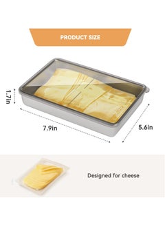 Excefore Stainless Steel Airtight Deli Meat Storage Containers, Stainless Steel Food Storage Containers, Refrigerator Cheese Container, with Elevated Base, for Kitchen Fridge Organizers and Storage  - Image 2