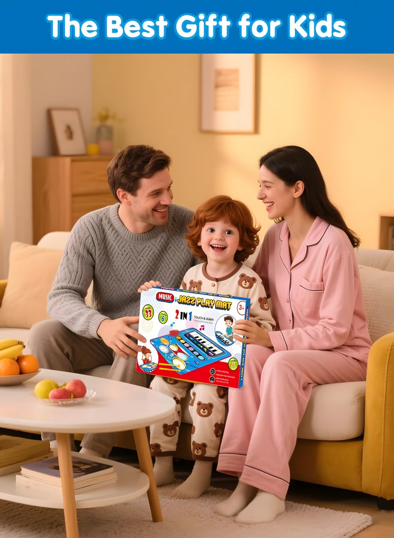 Chillspace Musical Play Mat, 2 in 1 Piano Drum Baby Play Mat with 2 Drum Sticks,  Toddler Toys for 1-2 Year Old Baby Toys - Infant Music Toy 12-18 Months, Babies Birthday Gifts, Early Educational Musical Learning Toys - Image 2