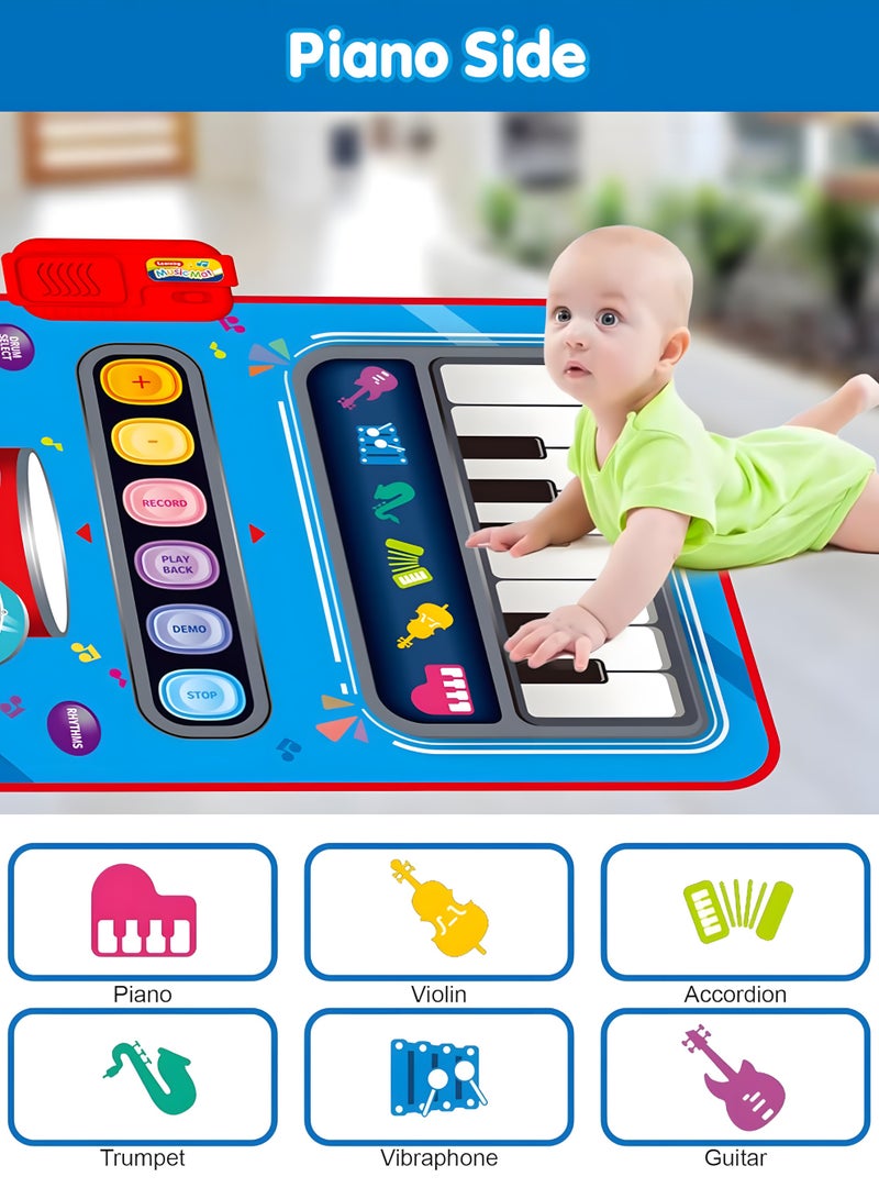 Chillspace Musical Play Mat, 2 in 1 Piano Drum Baby Play Mat with 2 Drum Sticks,  Toddler Toys for 1-2 Year Old Baby Toys - Infant Music Toy 12-18 Months, Babies Birthday Gifts, Early Educational Musical Learning Toys - Image 4