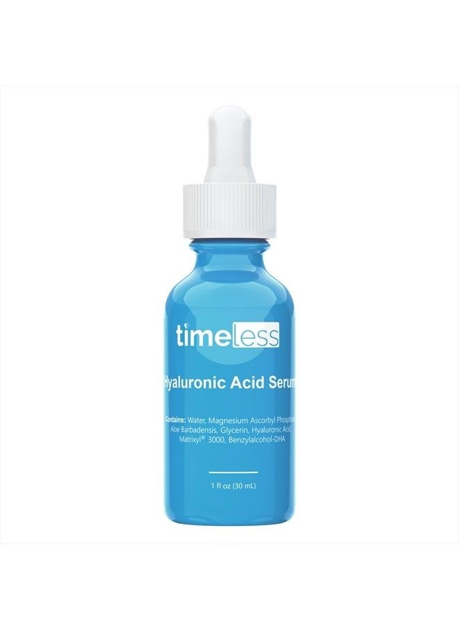 Timeless Skin Care Hyaluronic Acid + Vitamin C Serum - 1 oz - Includes Vitamin C, Matrixyl 3000 & Hyaluronic Acid - Brighten + Smooth, Rebuild Collagen & Boost Hydration - For All Skin Types  - Image 1
