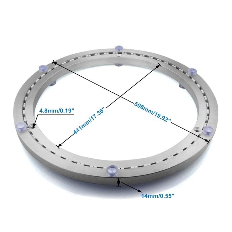 Dailydanny Aluminum Heavy Duty Lazy Susan Rotating Turntable Bearing Swivel Plate Hardware for Dining-Table (20 inch (14mm)) - Image 5
