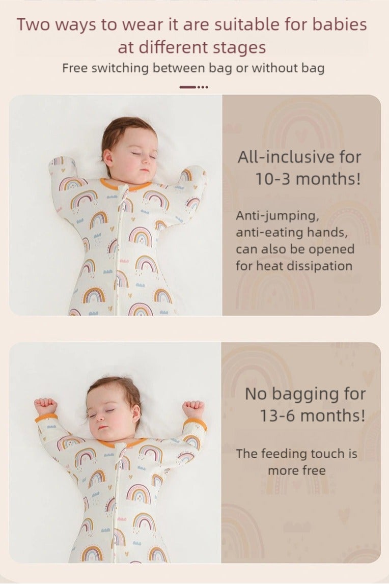 I LOVE KIDS 0.5Tog Baby Sleeping Bags 100% Cotton for Newborn Baby, 2-IN-1 Swaddle Wrap Long Sleeves Kids Sleeping Sack Medium 0-6M - Image 4