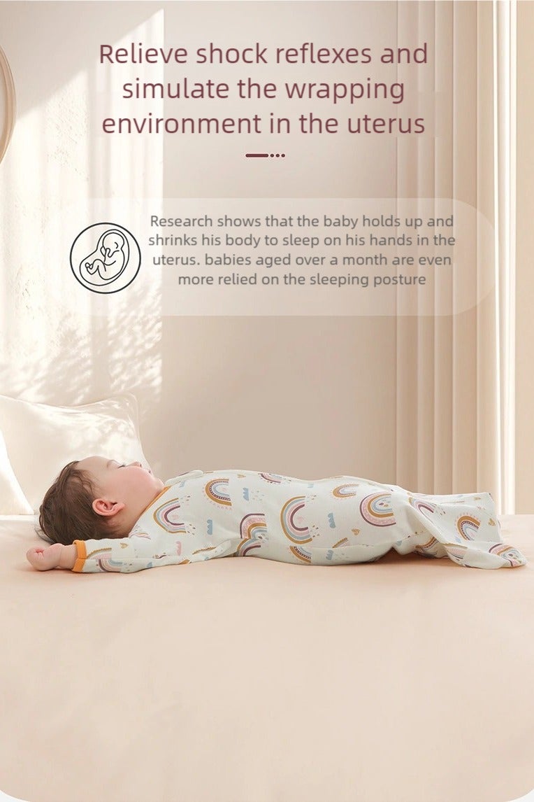 I LOVE KIDS 0.5Tog Baby Sleeping Bags 100% Cotton for Newborn Baby, 2-IN-1 Swaddle Wrap Long Sleeves Kids Sleeping Sack Medium 0-6M - Image 2