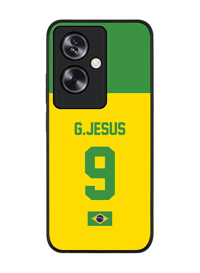 Stylizedd Rugged Black Edge Case for OnePlus Nord N30 SE, Slim fit Flexible Case Cover - Football Team - Brazil, Player Name - G.Jesus - Image 1