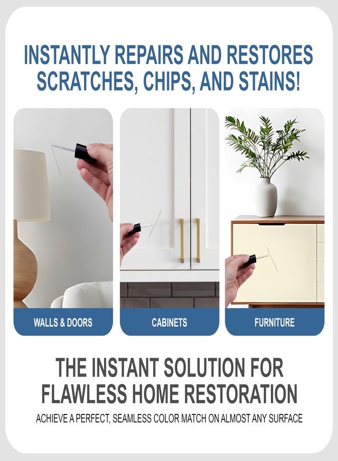 Sundaze Matte White Touch-Up Paint Pen Kit - Wall, Kitchen Cabinet, Furniture, Wood Door Touch Up - 3 Color Shades, Instantly Repair & Restore Scratches, Chips, Stains - Mix to Perfect Color Match - Image 2