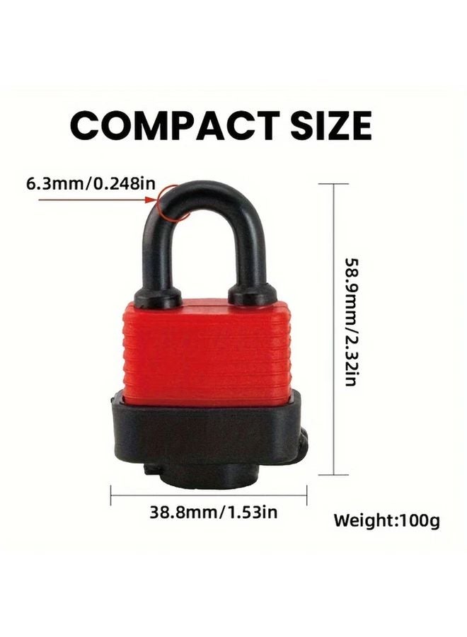 2pcs Heavy Duty Waterproof Padlocks 30mm Laminated Steel Anti Drill Outdoor Use - Image 4