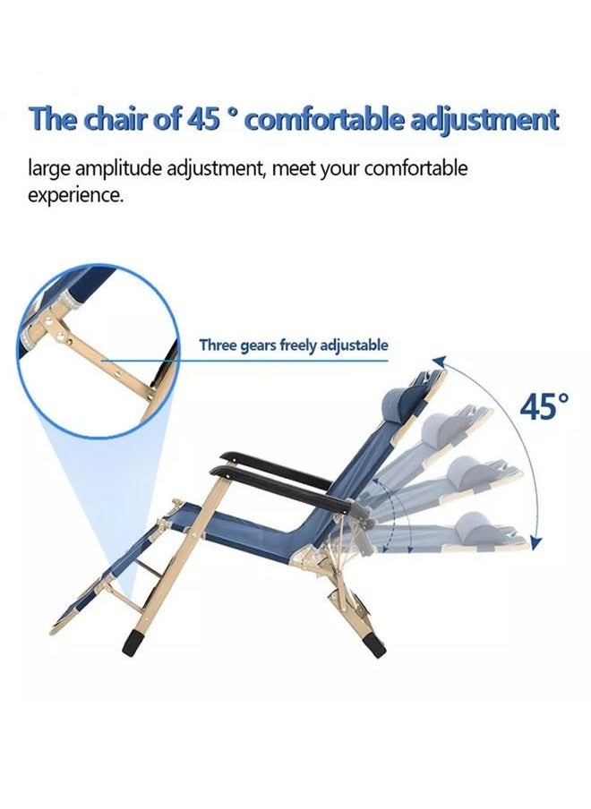 NKX - Chaise Lounge Outdoor Portable Folding Patio Recliner Chair with Adjustable Backrest - Image 1
