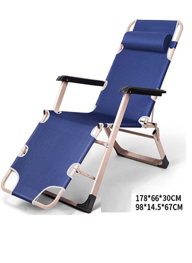 NKX - Chaise Lounge Outdoor Portable Folding Patio Recliner Chair with Adjustable Backrest - Image 1