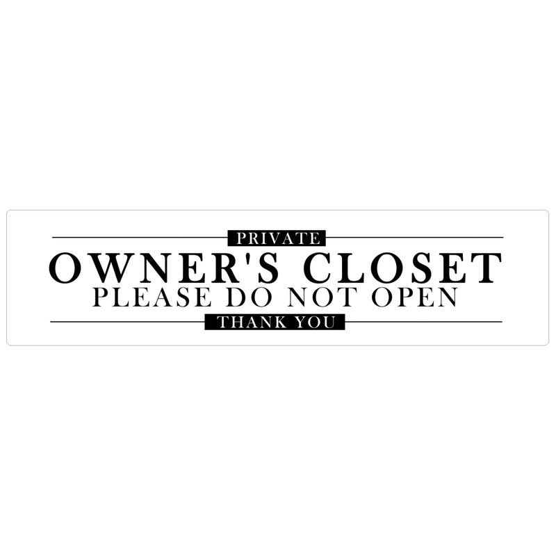 CSWLJS Metal Signs Owners Closet Sign No Guest Access Sign Compatible with Essentials for Hosts Sign Air Bnb Essentials for Hosts Private Door Sign Renter Friendly Decor Signs 4x16 in - Image 1