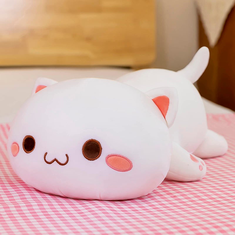 FUYU Cat Stuffed Animals  Soft Cat Plush Pillow Kawaii Kitten Stuffed Animal Toy Gifts for Kids Boys Girls Room Decor (White Round Eyes 27in/67cm) - Image 5