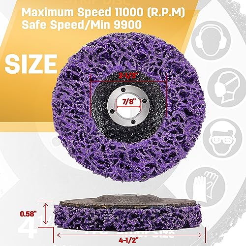 LAIWOO 10 Pack Strip Discs Rust Remover Wheel Stripping Wheel for Angle Grinder Paint Strip Wheel Quick Abrasive Discs Rust, Oxidation, Paint Remover (4-1/2'' x 7/8'') - Image 2
