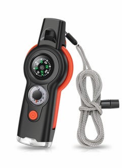 KASTWAVE Emergency Survival Whistle, 7-in-1 Outdoor Multifunctional Tool Safety Whistle with Lanyard, Ideal for Kayaking, Hiking, Camping, Climbing, Hunting, Fishing, Rescue Signaling  - Image 1