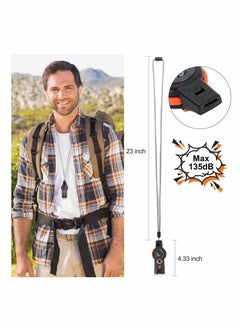 KASTWAVE Emergency Survival Whistle, 7-in-1 Outdoor Multifunctional Tool Safety Whistle with Lanyard, Ideal for Kayaking, Hiking, Camping, Climbing, Hunting, Fishing, Rescue Signaling  - Image 4