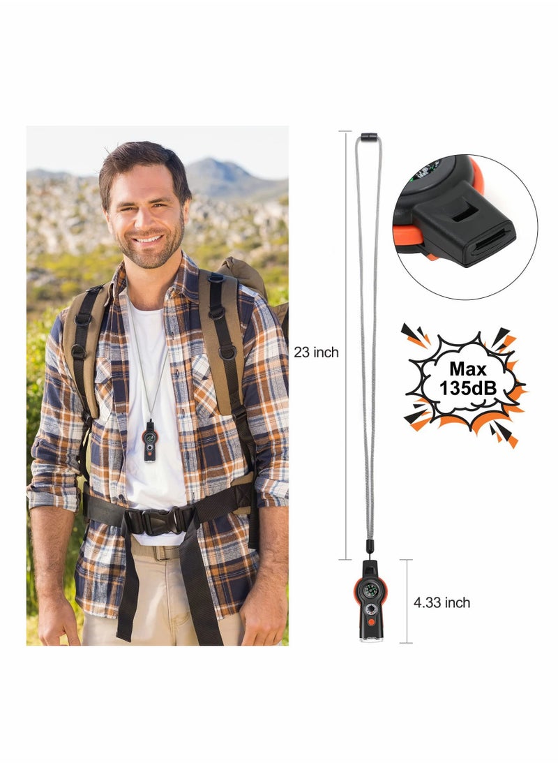 KASTWAVE Emergency Survival Whistle, 7-in-1 Outdoor Multifunctional Tool Safety Whistle with Lanyard, Ideal for Kayaking, Hiking, Camping, Climbing, Hunting, Fishing, Rescue Signaling  - Image 4
