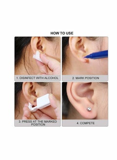 SYOSI 4 Pack Self Ear Piercing Gun, Disposable Self Ear Piercing Gun Kit with Earring Studs Safety Ear Piercing Gun Kit Tool (silver)  - Image 4