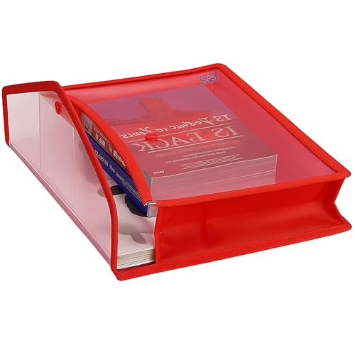 SPS File Folder, Transparent Poly-Plastic A4/Foolscap Documents File Storage Bag with Snap Button Set of 5/ Certificate File Folder - Image 3