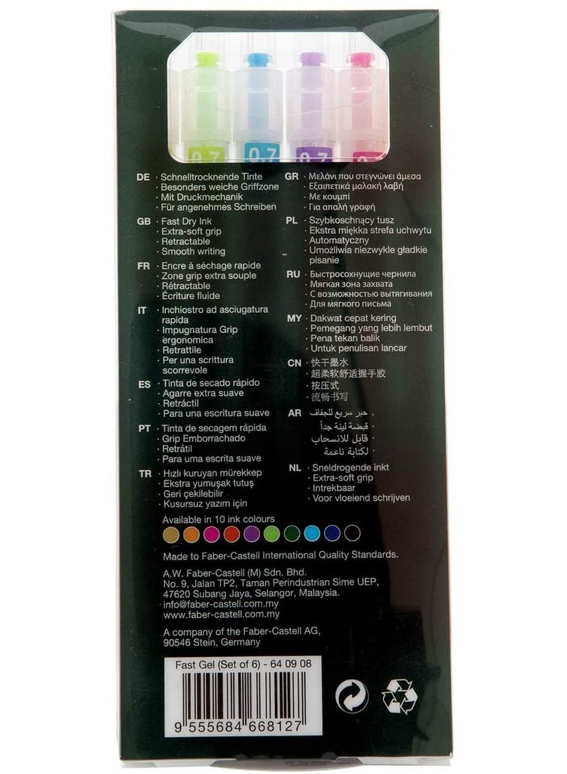 FABER-CASTELL قلم جيل هوائي متعدد الألوان 6 قطع - Image 2