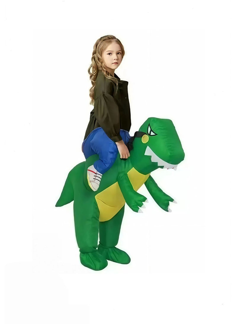 عام أنشطة الحفلات في الهواء الطلق مضحك فريق بناء ملابس تنكرية للحفلات الأخضر ديناصور نفخ ازياء الوالدين والطفل الأنشطة لعبة ازياء - Image 1