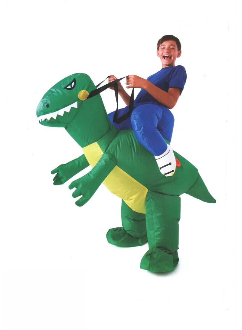 عام أنشطة الحفلات في الهواء الطلق مضحك فريق بناء ملابس تنكرية للحفلات الأخضر ديناصور نفخ ازياء الوالدين والطفل الأنشطة لعبة ازياء - Image 2