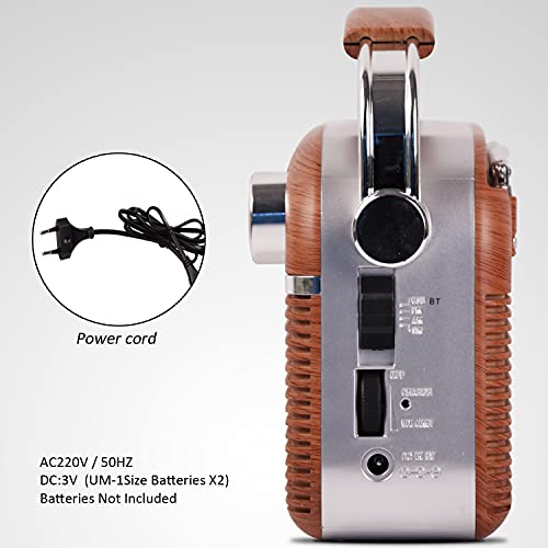 iBELL FM700BT Portable FM Radio with Bluetooth Speaker, USB, SD Slot, MP3 Player & Dynamic Speaker 3 Band (Brown) - Image 5