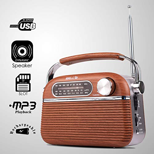 iBELL FM700BT Portable FM Radio with Bluetooth Speaker, USB, SD Slot, MP3 Player & Dynamic Speaker 3 Band (Brown) - Image 3