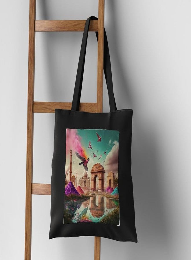 PrintingZone Women Reusable Shopping/Grocery Classic Tote Bag With Pocket Shoulder Canvas Handbag Travel Bag Multi-Purpose(BTB-40)(BTB-40) - Image 4