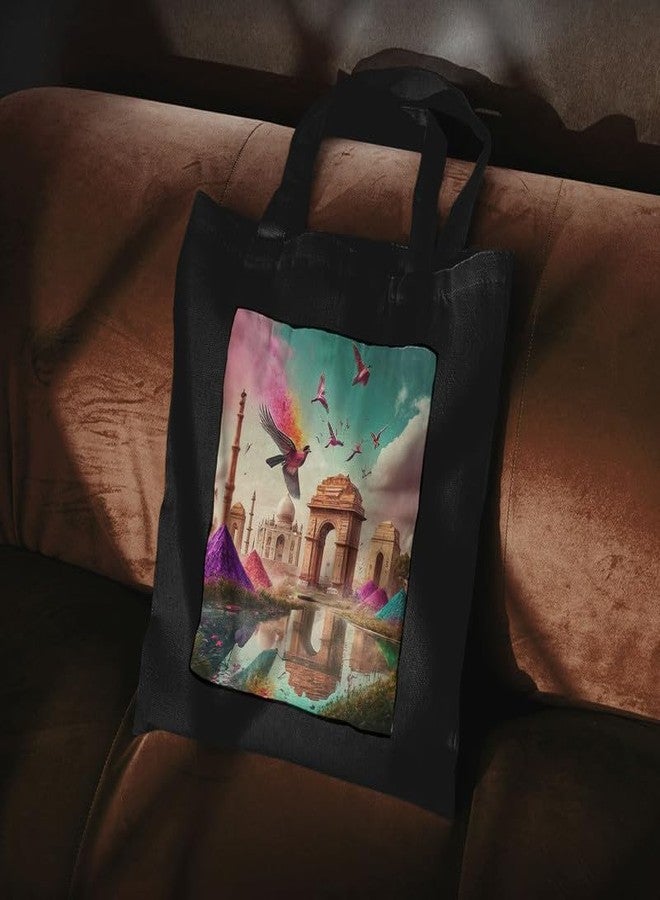 PrintingZone Women Reusable Shopping/Grocery Classic Tote Bag With Pocket Shoulder Canvas Handbag Travel Bag Multi-Purpose(BTB-40)(BTB-40) - Image 3