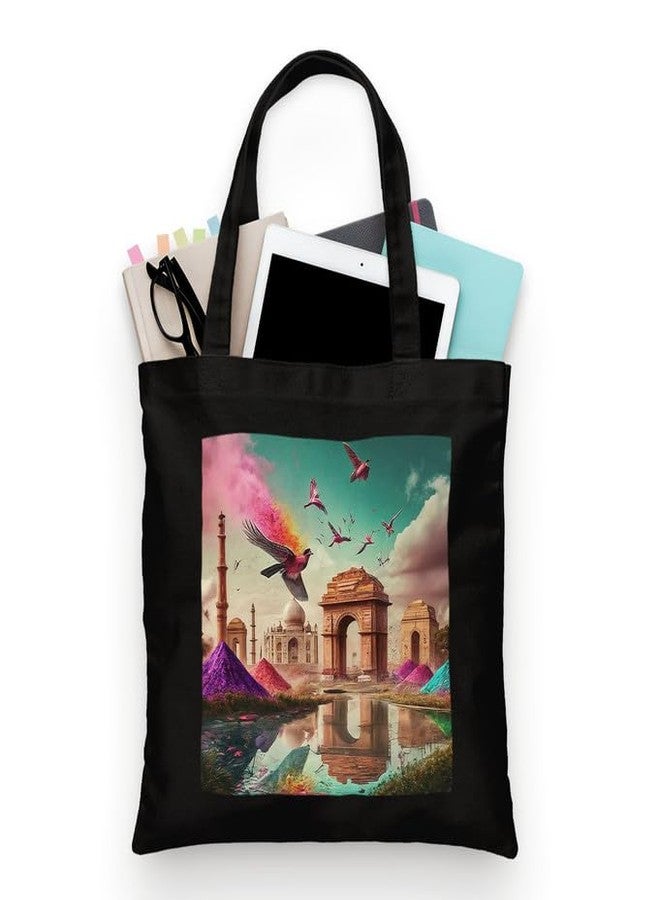 PrintingZone Women Reusable Shopping/Grocery Classic Tote Bag With Pocket Shoulder Canvas Handbag Travel Bag Multi-Purpose(BTB-40)(BTB-40) - Image 1