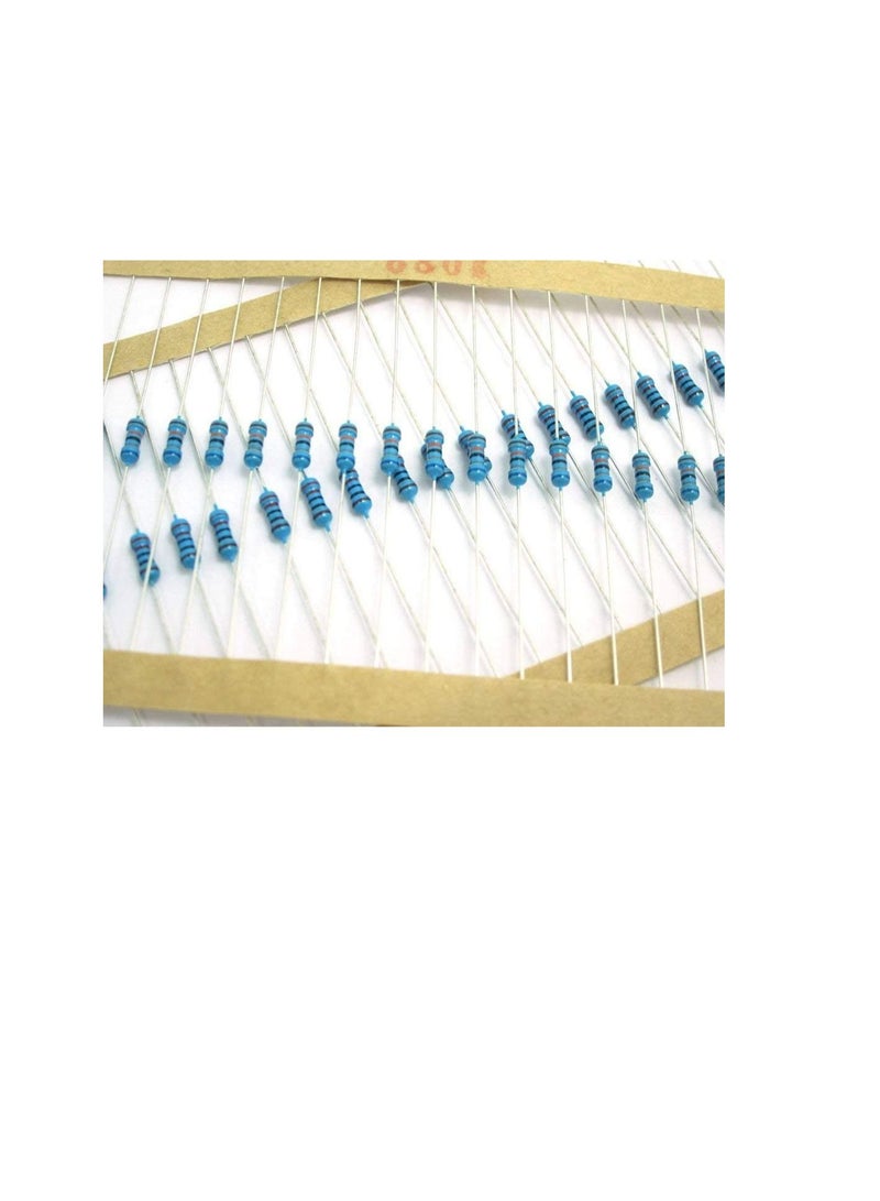 1/4W Metal Film Resistor, 5 Colour Ring Band 1% Ω Ohms Tolerance, For Electrical DIY Pack of 50 (1/4W 330Ω (330ohms))  - Image 1