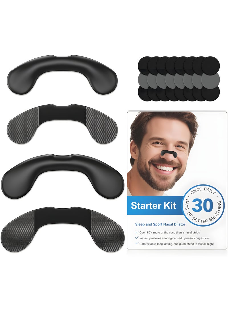 Chillspace Reusable Nasal Strips Kit for 30 Days, Magnetic Anti Snoring Clip, Long-lasting Anti-Snoring Device, Boost Oxygen Intake, Improve Breathing and Sleep Quality, Sleep Strips Magnetic Nose Clip for Men and Women (Black) - Image 1